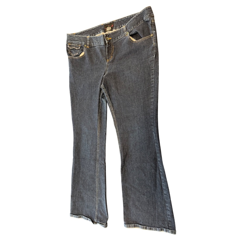 Torrid Womens Size 16R Dark Wash Bootcut Jeans Flap Pocket Stretch Denim